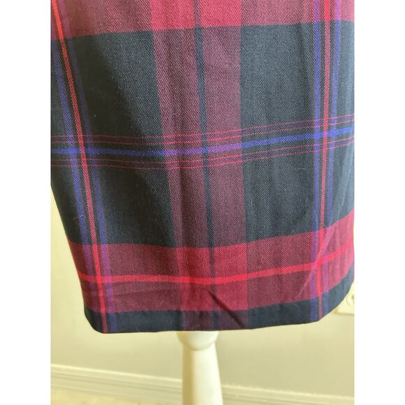 TOMMY HILFIGER WOMENS Pencil Plaid Skirt BLUE / RED Preppy Clueless Sz 4 NWT $65 - Picture 9 of 10